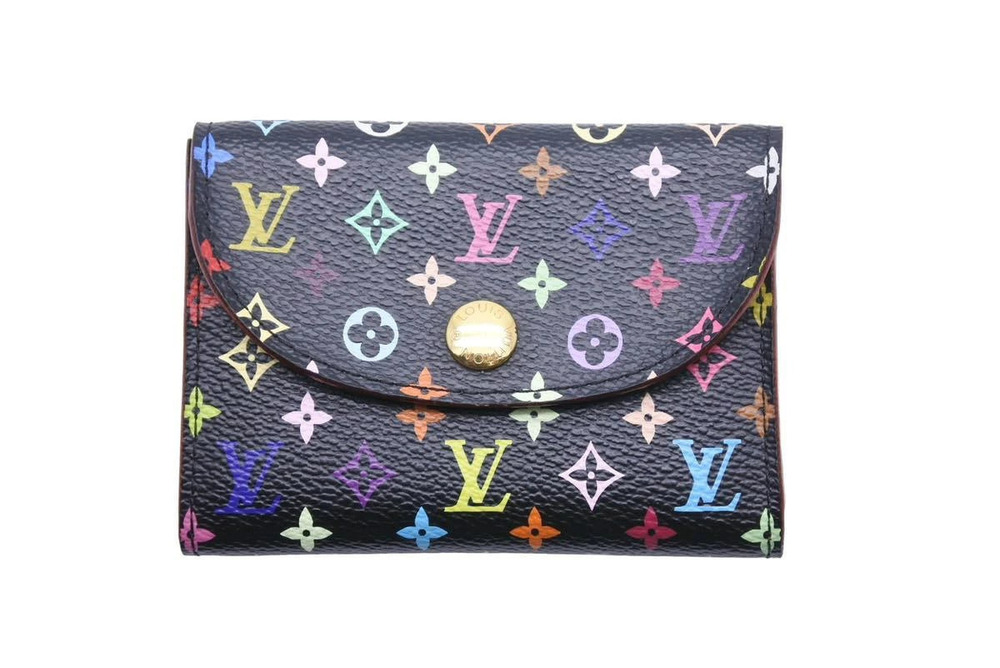 Louis Vuitton Envelope Multicolor Wallet de Case Visite Carte Wallet Black